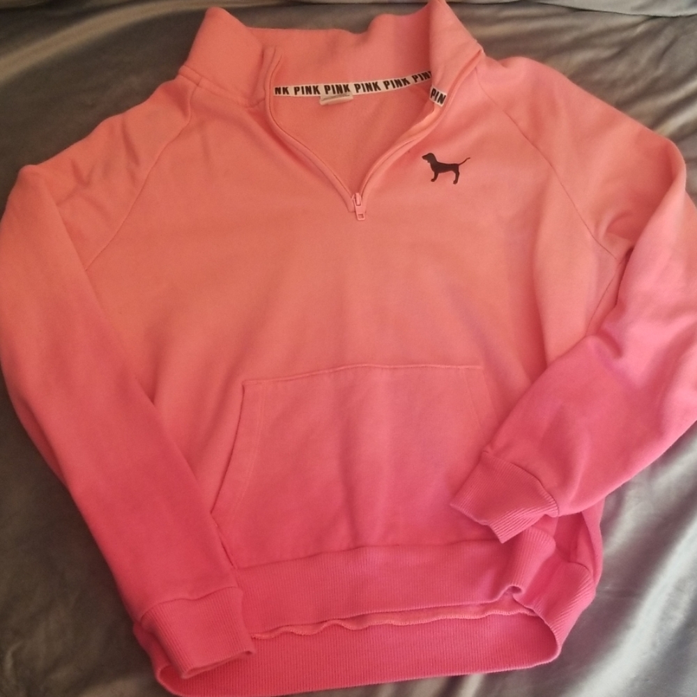 Victorias secret pink ombre half zip